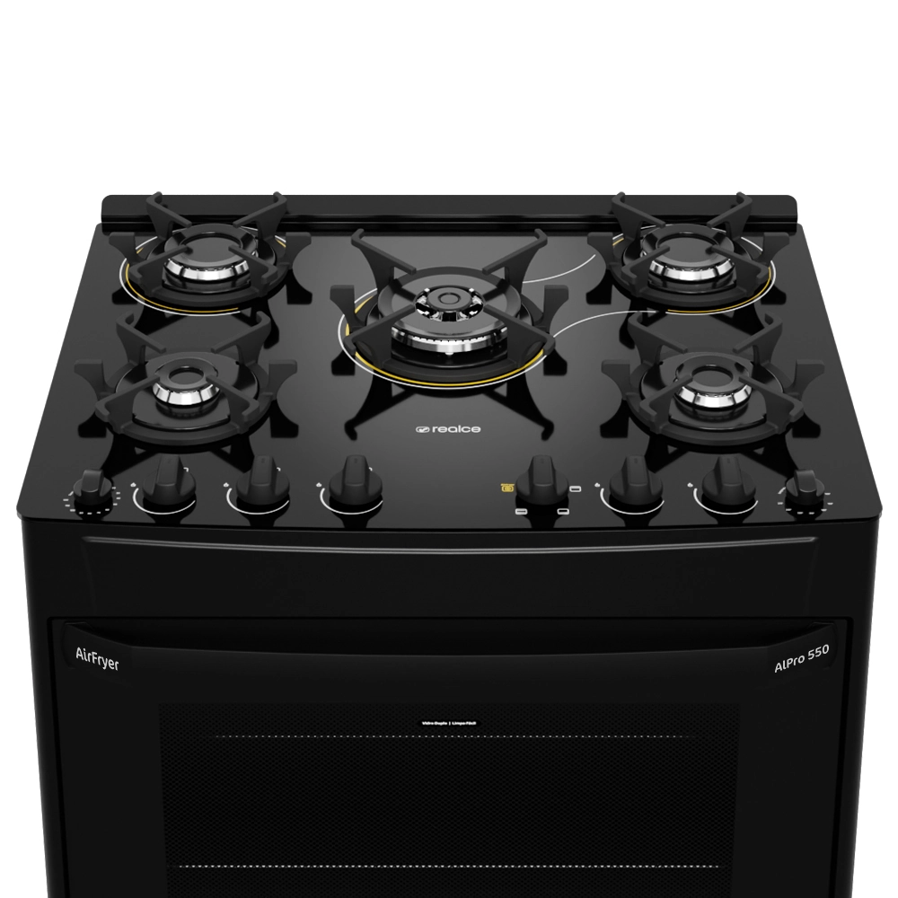 Fogão AlPro 550 5 Bocas – AirFryer e Pedra Pizza 