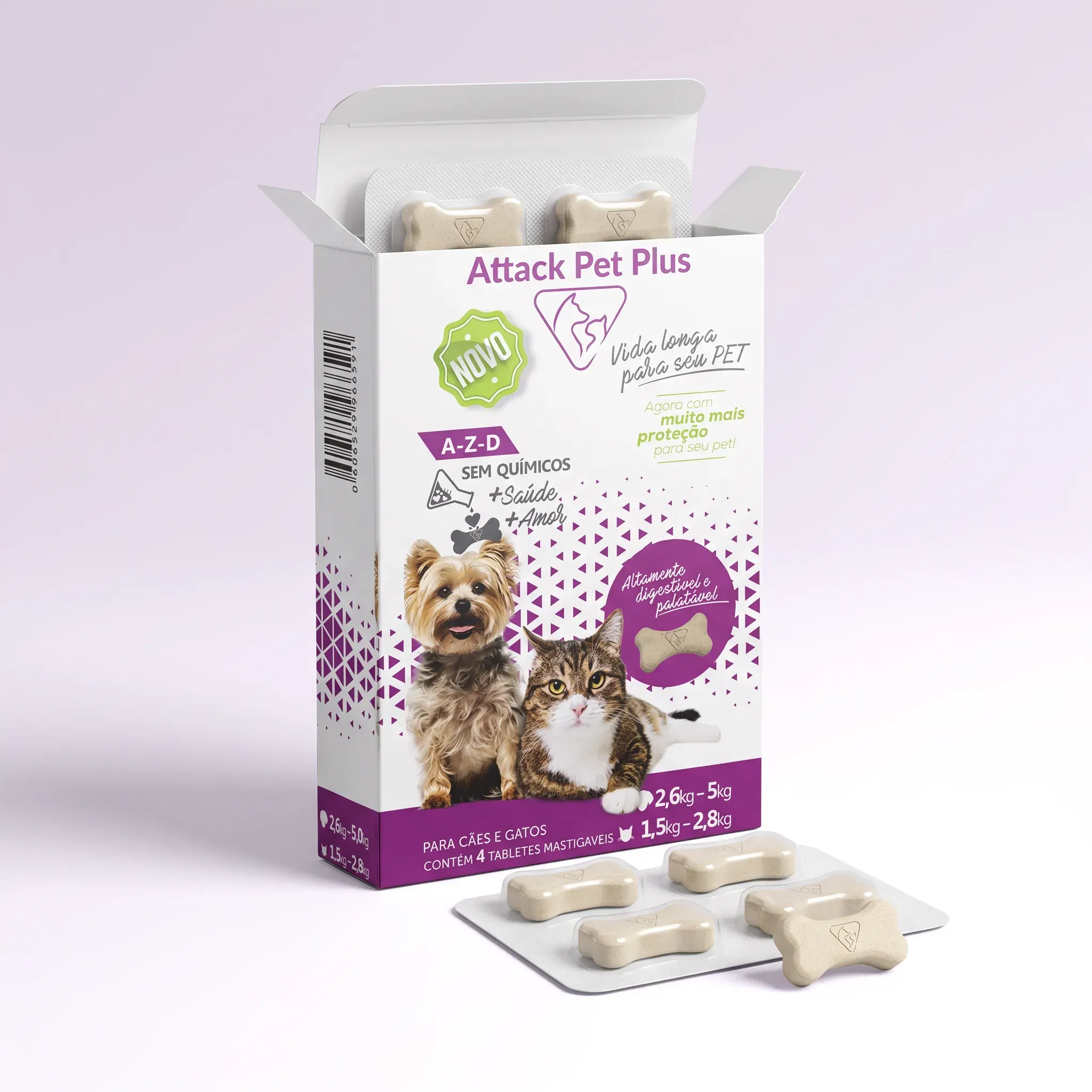 Suplemento Attack Pet Plus Cães 2,6 a 5kg