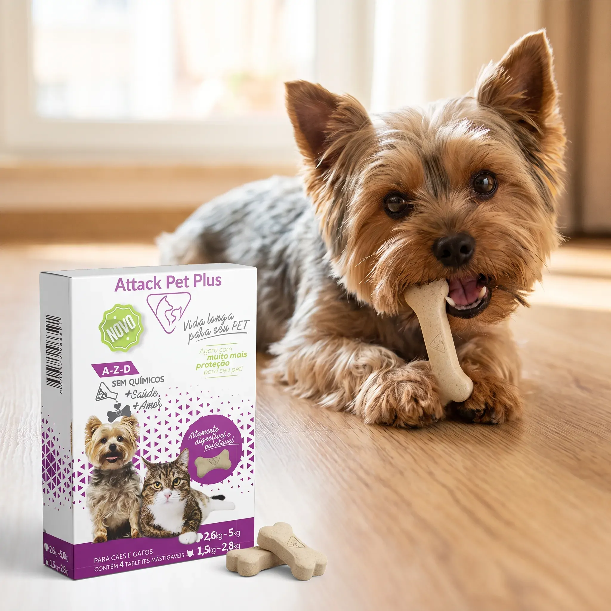 Suplemento Attack Pet Plus Cães 2,6 a 5kg