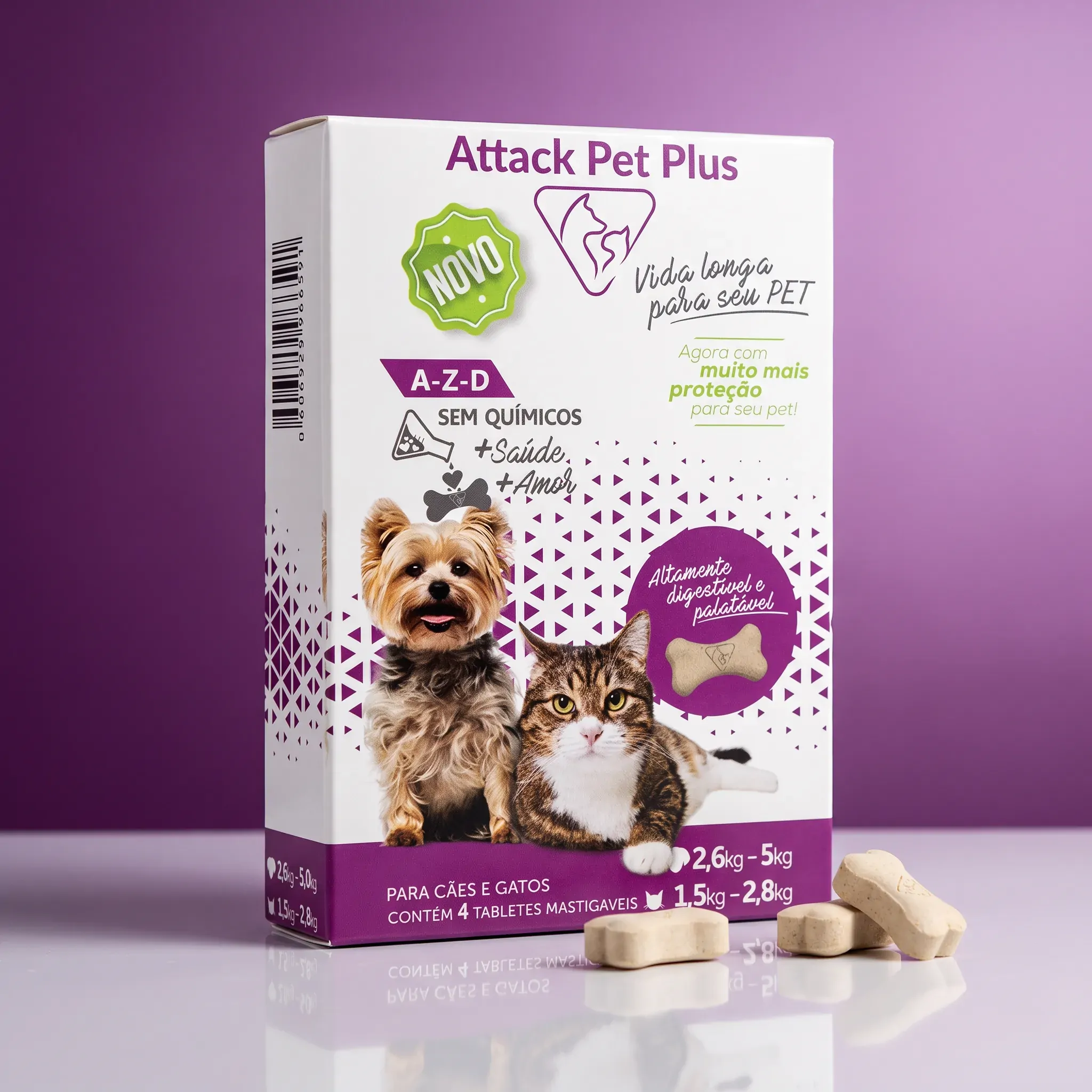 Suplemento Attack Pet Plus Cães 2,6 a 5kg