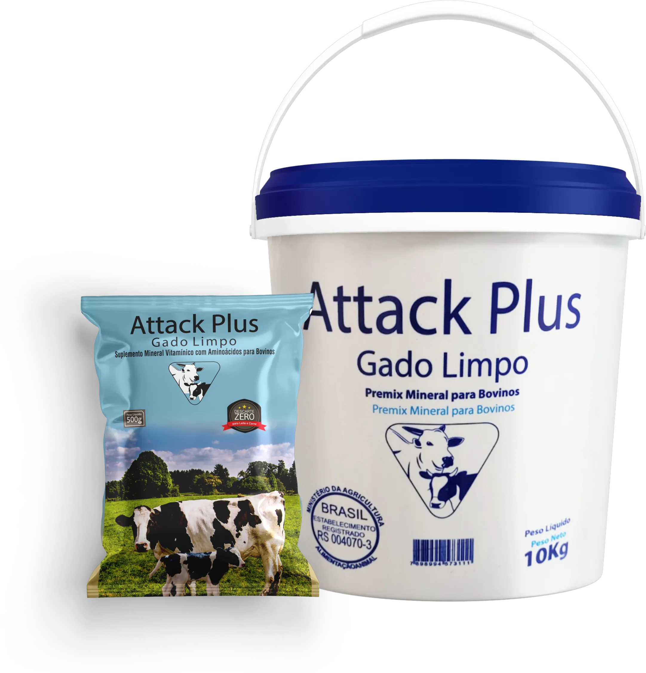 Suplemento - Attack Plus Gado Limpo - Balde com 20 unidades de 500gr