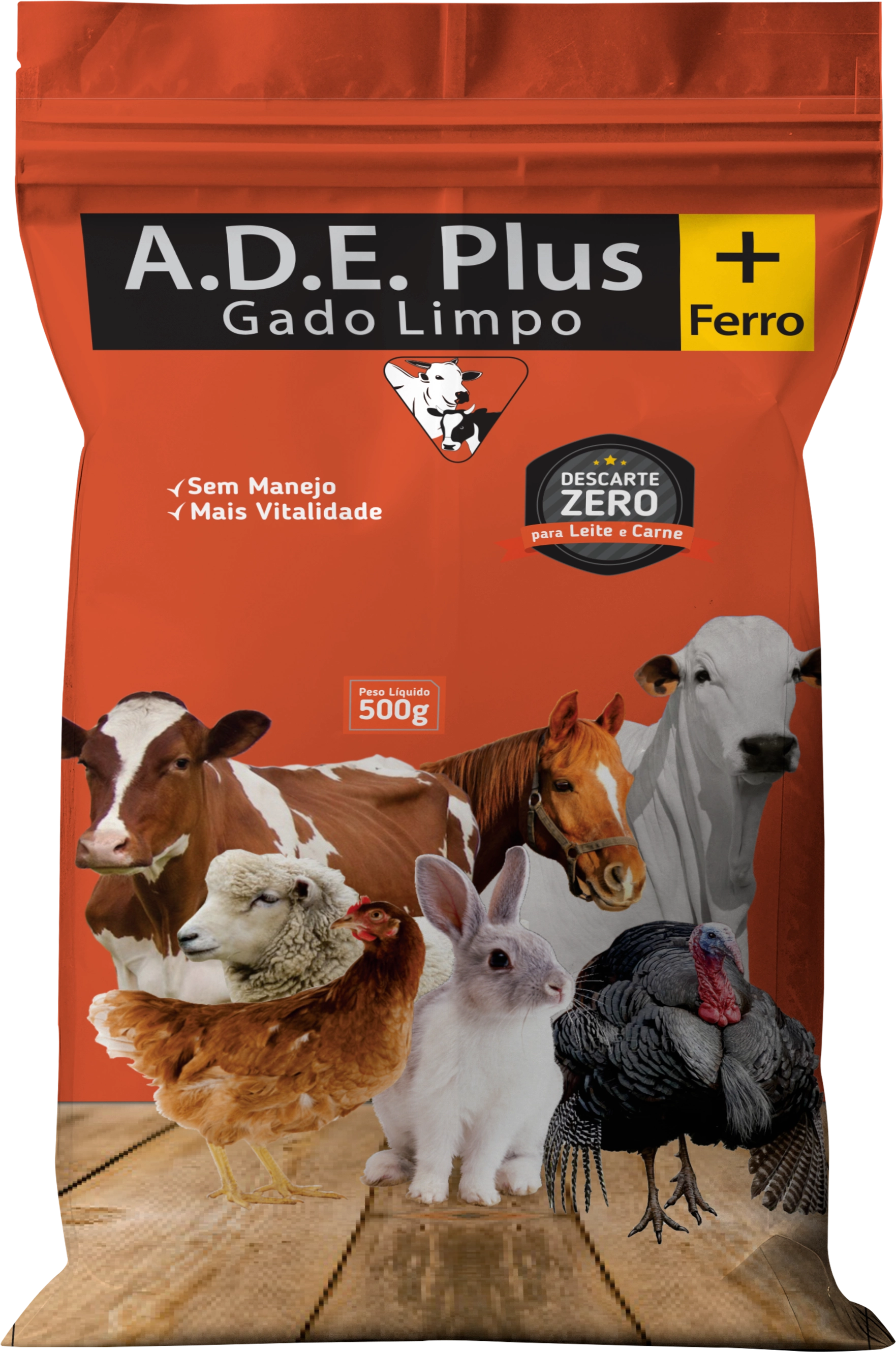 Suplemento mineral para bovinos - A.D.E + Ferro Gado Limpo 500gr
